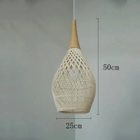 Nagy Rattan Kosár Csillár – Kézzel Font Boho Függő Lámpa Konyhába