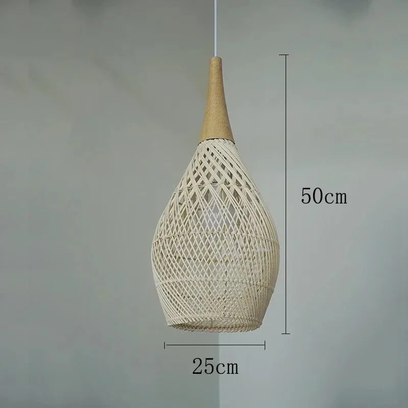 Nagy Rattan Kosár Csillár – Kézzel Font Boho Függő Lámpa Konyhába