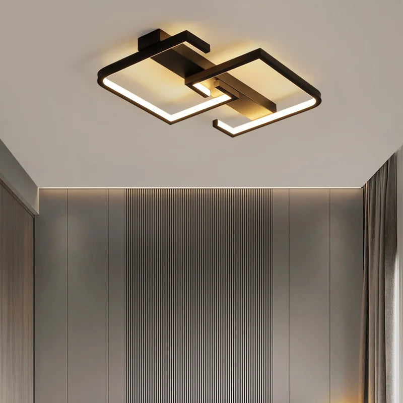 Fekete Dimmelhető LED Mennyezeti Lámpa – Távirányítós Modern Design