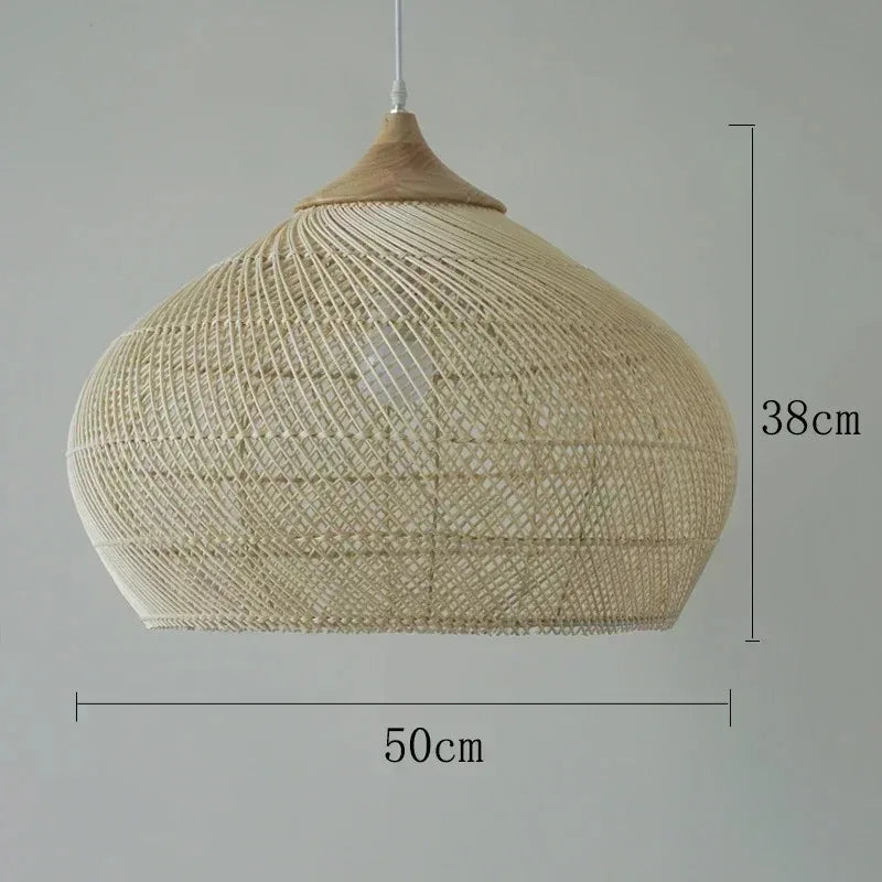 Rattan Függesztő Lámpa – Japán Stílusú Vintage LED E27