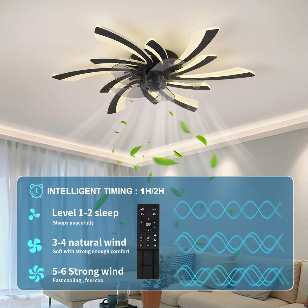 Mennyezeti Ventilátor Lámpával – Csendes DC Motor, APP és Távirányítós Dimmer