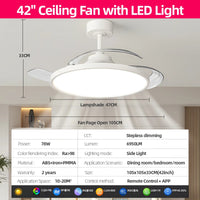 Láthatatlan Mennyezeti Ventilátor Lámpával – DC Motor, APP és Távirányítós Dimmer