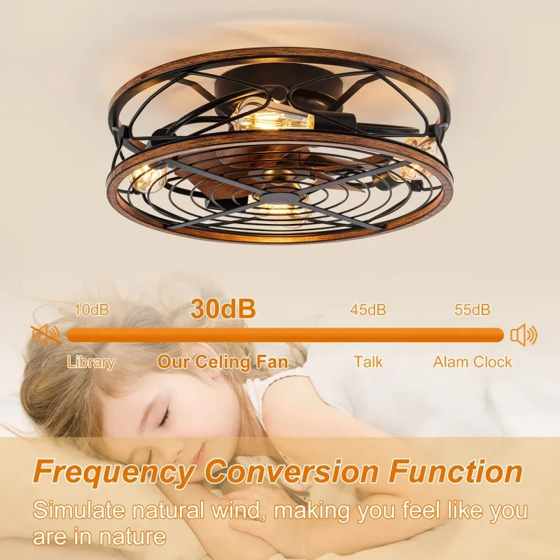 Farmhouse Mennyezeti Ventilátor Lámpával – 7 Lapátos, Távirányítós