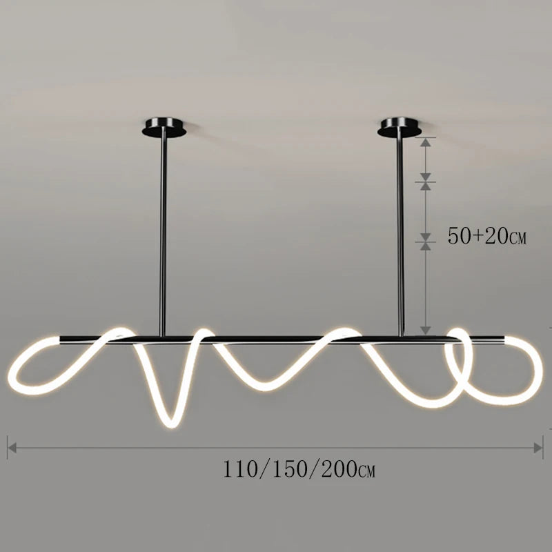 Nordic Arany/Fekete Csillár Étkezőbe – LED, Táv- és APP-vezérelt (110–200 cm)