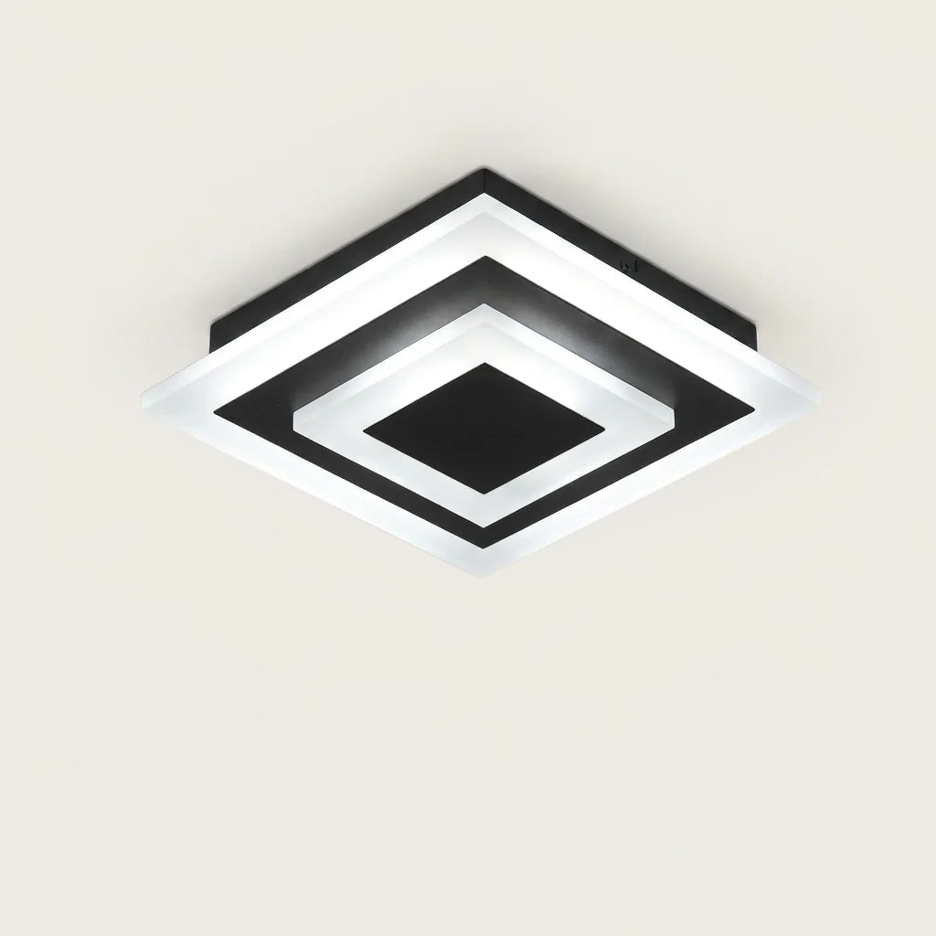 Fekete szögletes akril LED mennyezeti lámpa