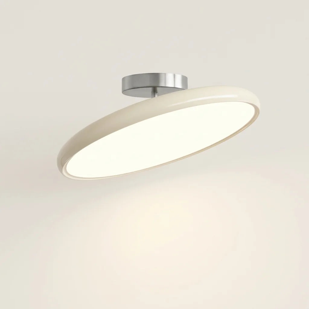 Art deco LED mennyezeti lámpa krémfehér korongbúrával