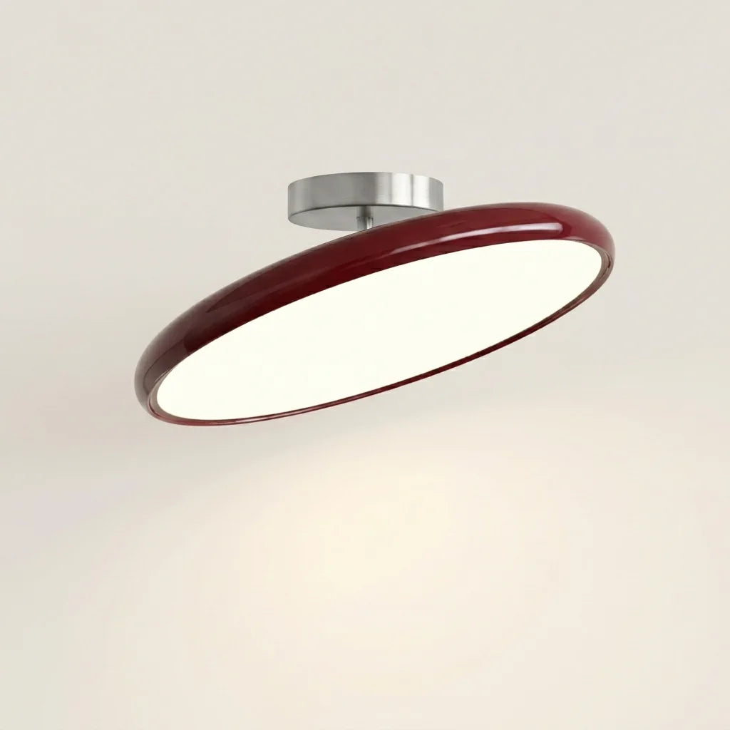 Art deco LED mennyezeti lámpa bordó piros színben