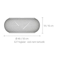 Bambusz mennyezeti lámpa méretei: Ø 40 vagy 50 cm