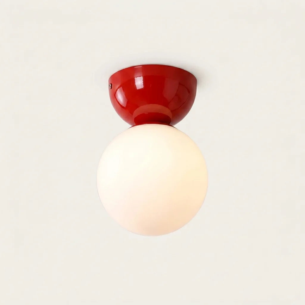 Piros Bauhaus kupolás gömblámpa