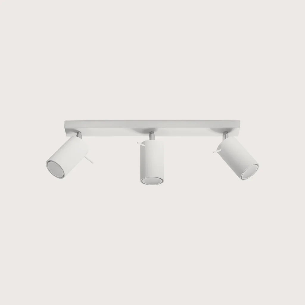 Billenthető csőspotos mennyezeti lámpa, fehér (3 izzós – 45 cm-es sín)