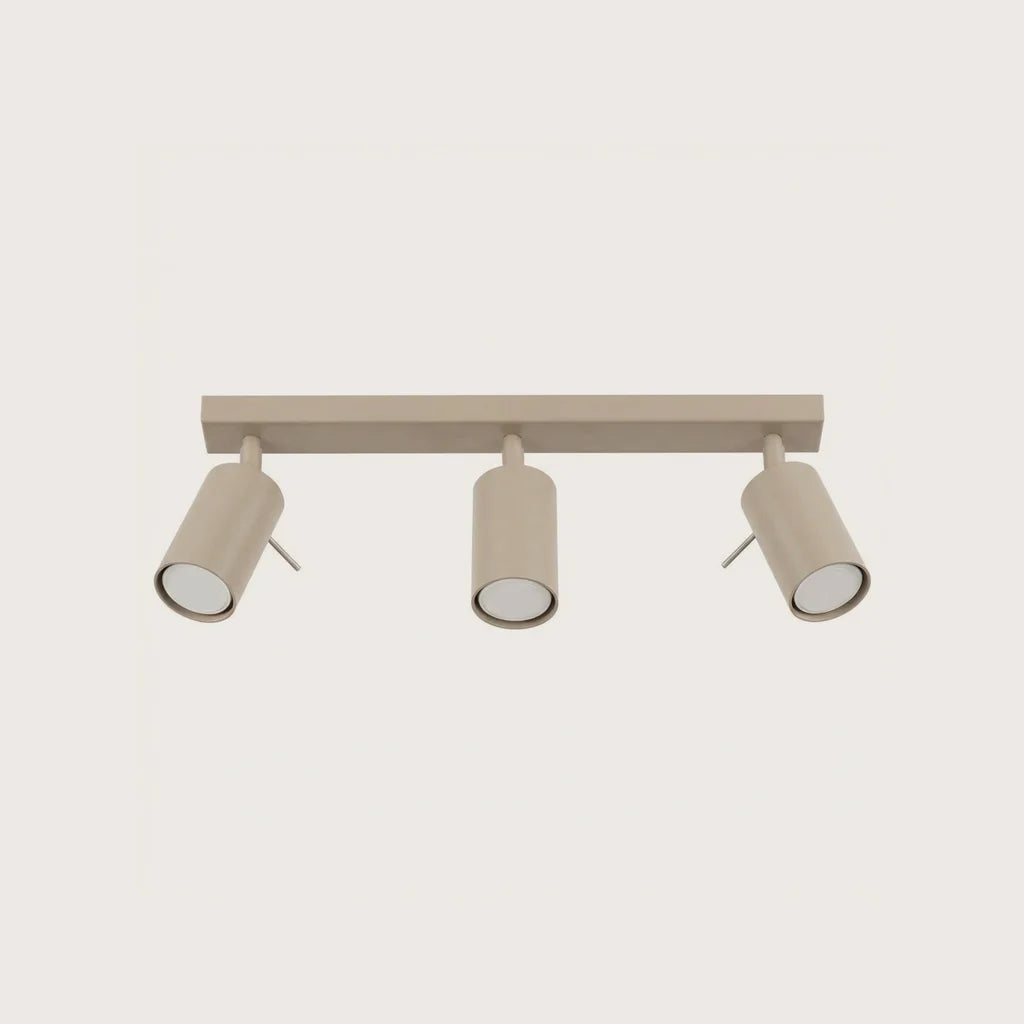 Billenthető csőspotos mennyezeti lámpa, taupe (3 izzós – 45 cm-es sín)
