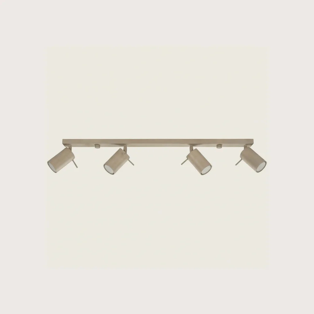Billenthető csőspotos mennyezeti lámpa, taupe (4 izzós – 80 cm-es sín)