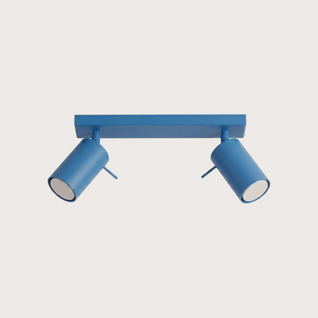 Billenthető csőspotos mennyezeti lámpa, világoskék (2 izzós – 30 cm-es sín)