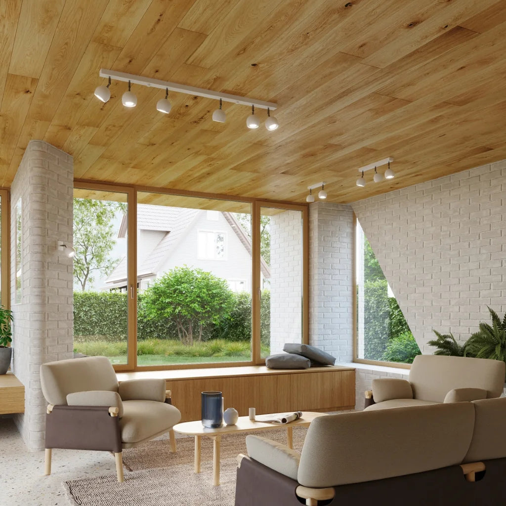 Billenthető gömb spotos mennyezeti lámpa nappaliban