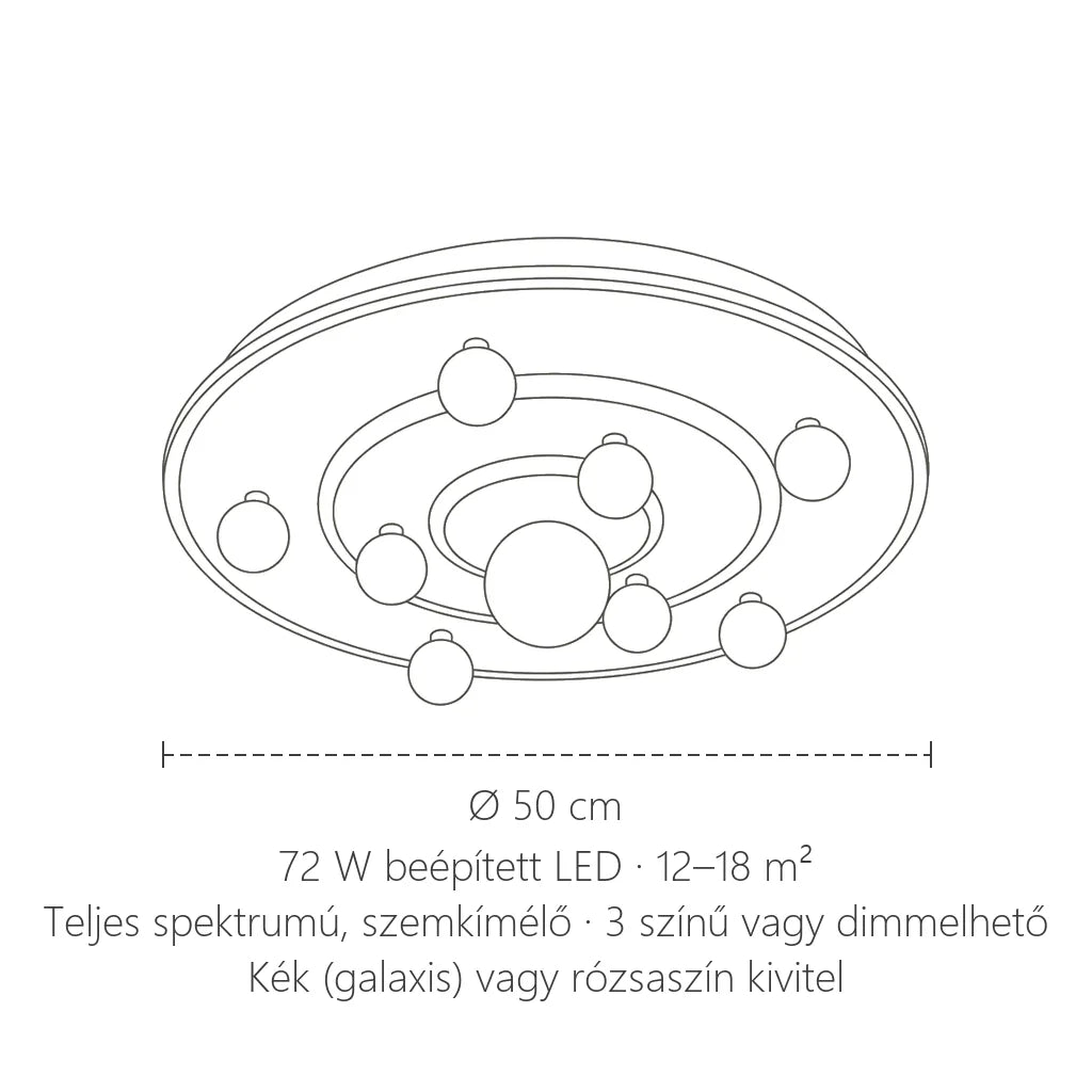 Bolygós lámpa mérete: Ø 50 cm