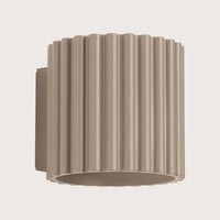 Bordázott henger fali lámpa, taupe (1 izzós – G9)