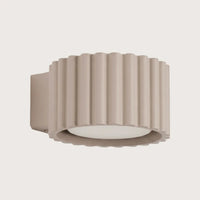 Bordázott henger fali lámpa, taupe (1 izzós – GX53)