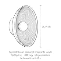 Bordázott tányér fali lámpa méretei: Ø 27 cm