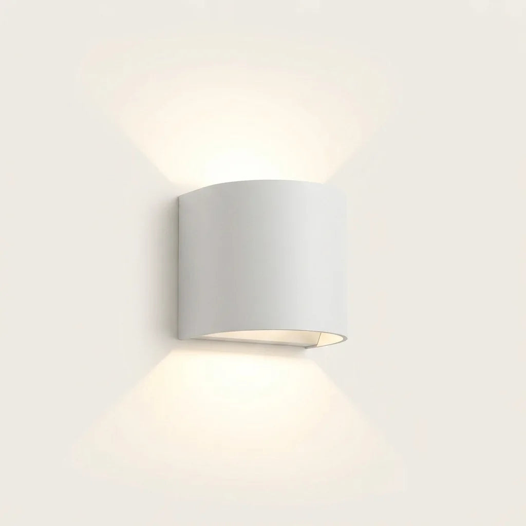 Fehér félhenger COB LED fali lámpa IP65, fel-le világító fénnyel