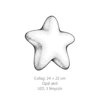 Csillag LED fali lámpa méretei: 24 × 22 cm