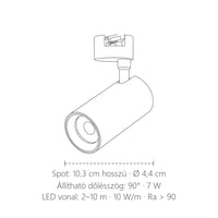 DIY LED vonalas lámpa és spot méretei