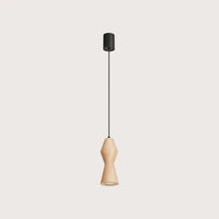 Esztergált fa függőlámpa (Kerek – Ø 10 × 26 cm)