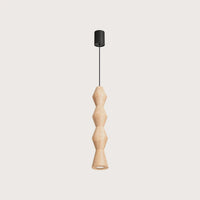 Esztergált fa függőlámpa (Kerek – Ø 10 × 56 cm)