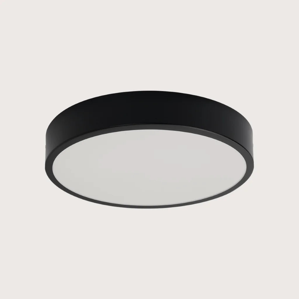 Extra lapos kerek led mennyezeti lámpa, fekete (Ø 40 cm)