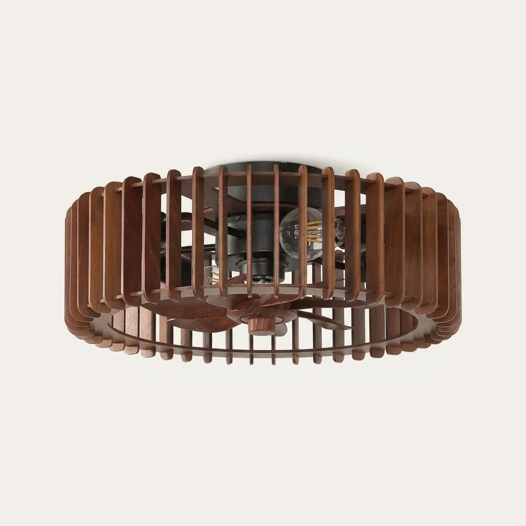 Diófa lamellás mennyezeti ventilátorlámpa