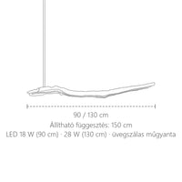 Faág LED függőlámpa méretei: 90 vagy 130 cm hosszú