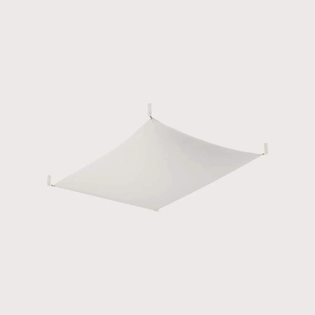 Fehér textil vitorla mennyezeti lámpa (105 × 80 cm – 2 fénycső)