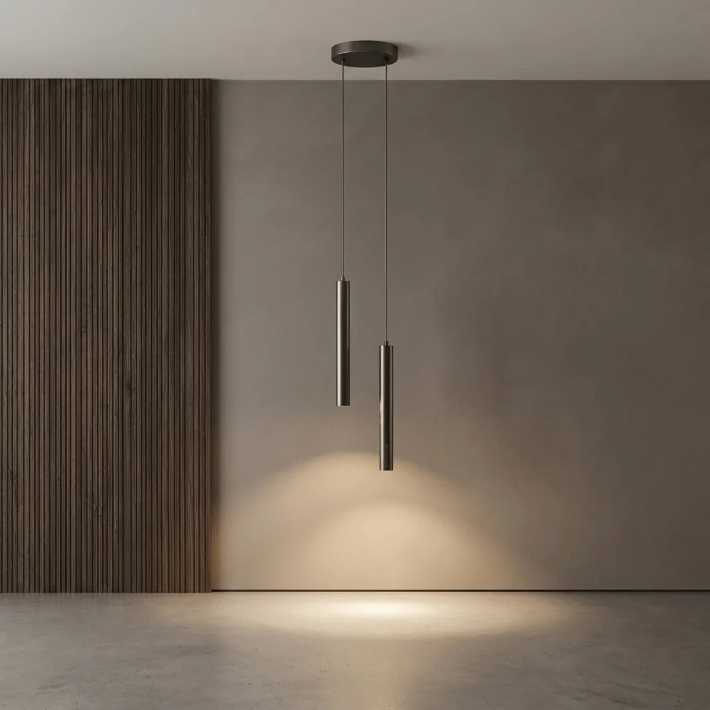 Kétfejes LED függőlámpa minimalista térben