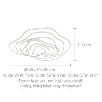 Felhő alakú lámpa méretei: Ø 40 / 60 / 80 cm