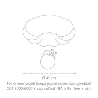 Felhő LED mennyezeti lámpa mérete: Ø 45 cm
