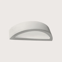 Félhold alakú kerámia vagy beton fali lámpa, fehér (40,5 cm – kerámia)