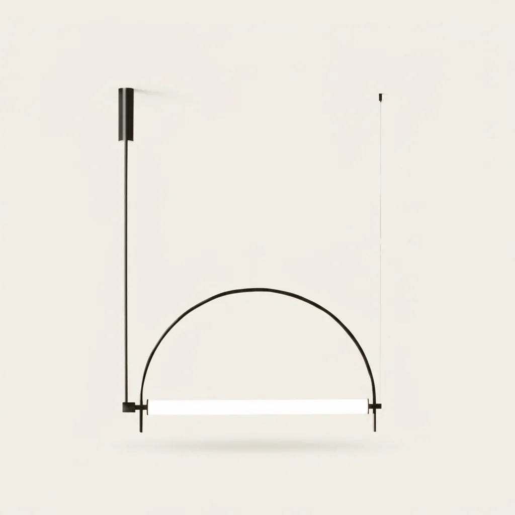Fekete félkörív LED függőlámpa, 100 cm