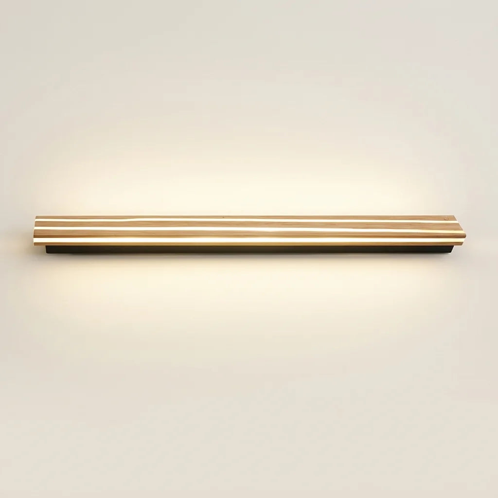 Natúr fa LED fali lámpa fényrésekkel, 100 cm, vízszintesen