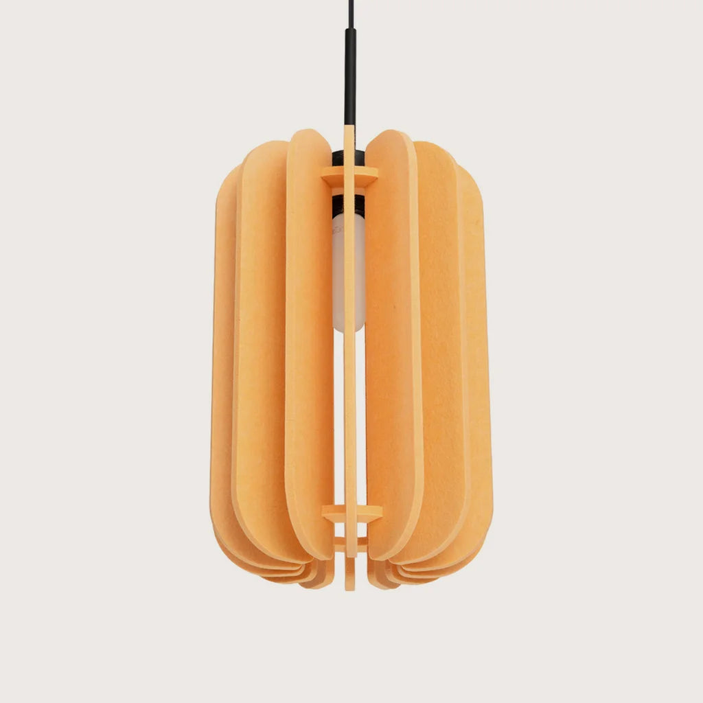 Filc lamellás búrájú függőlámpa, sárga/fekete (Ø 27 cm)