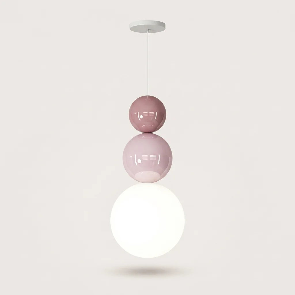 A forma: rózsaszín gyöngy gömbös függőlámpa
