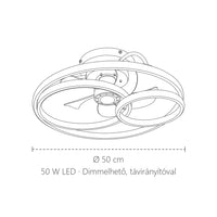 Gyűrűs mennyezeti ventilátor mérete: Ø 50 cm