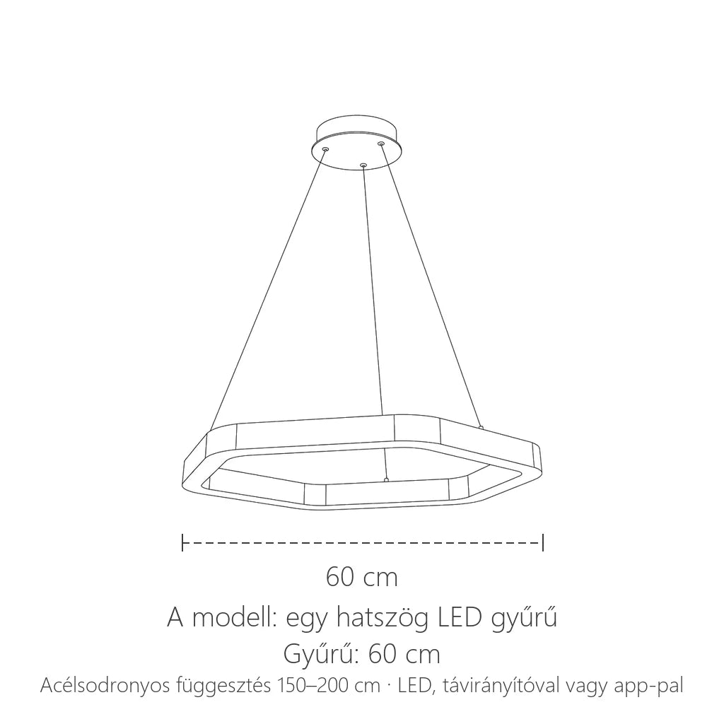 A modell egygyűrűs változatának mérete: 60 cm