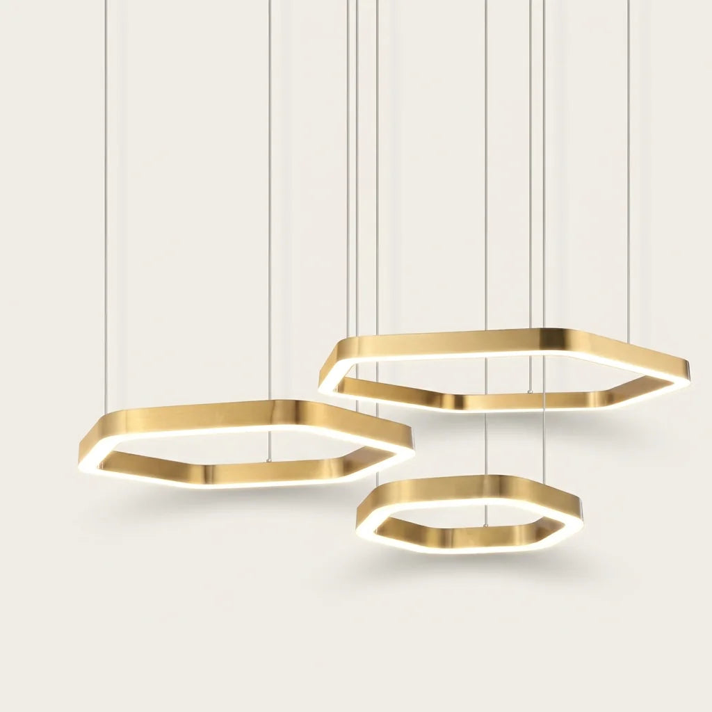 B modell: három eltolt hatszög LED gyűrű, 40 + 60 + 80 cm
