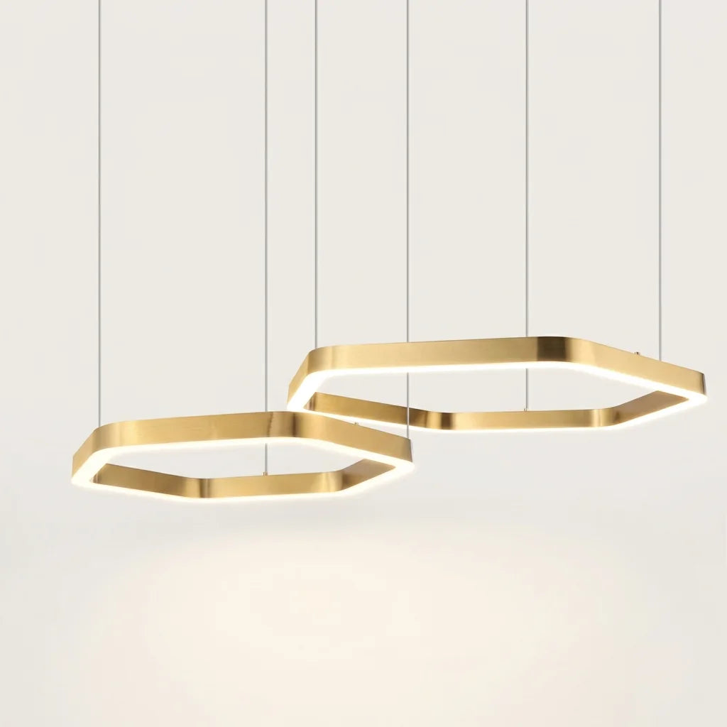 B modell: két eltolt hatszög LED gyűrű, 60 + 80 cm