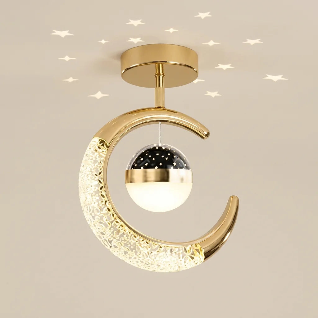 Arany hold csillag LED mennyezeti lámpa csillagvetítéssel