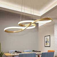 Arany LED függesztő lámpa világos étkezőben