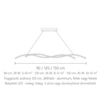 Hullám LED lámpa hosszai: 90 / 120 / 150 cm