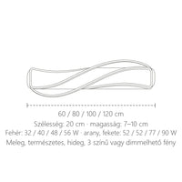 Hullámos LED lámpa hossza: 60 / 80 / 100 / 120 cm