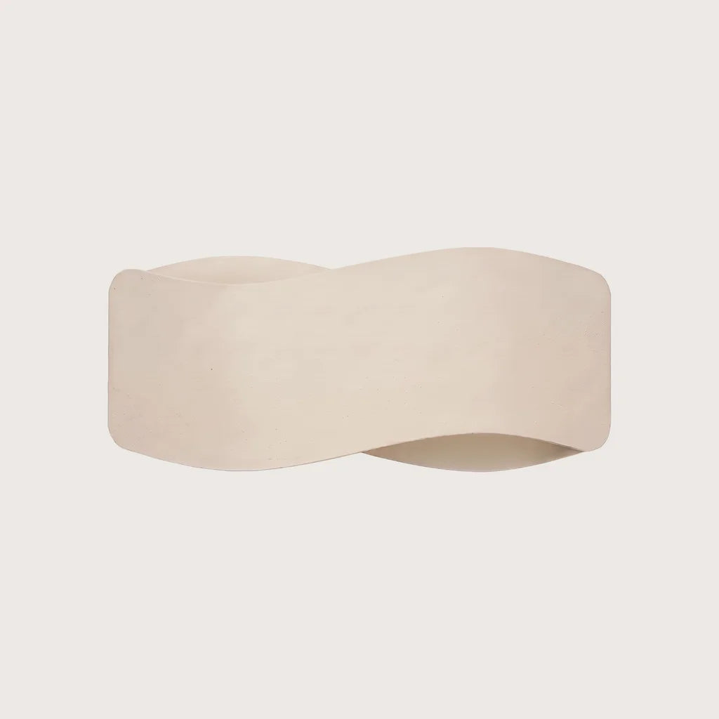 Hullámos acél sáv fali lámpa, bézs (30 cm)