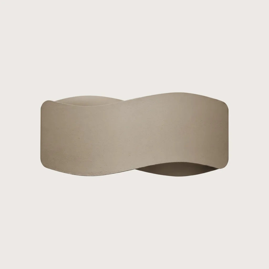 Hullámos acél sáv fali lámpa, taupe (30 cm)