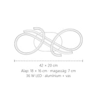 Hurkos LED mennyezeti lámpa méretei: 42 × 20 cm, 7 cm magas